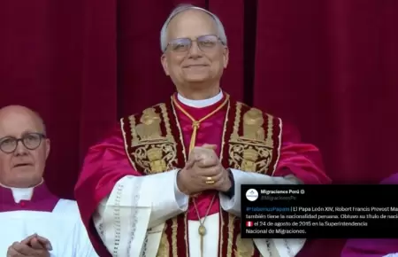 Migraciones confirma nacionalidad peruana del nuevo Papa León XIV.