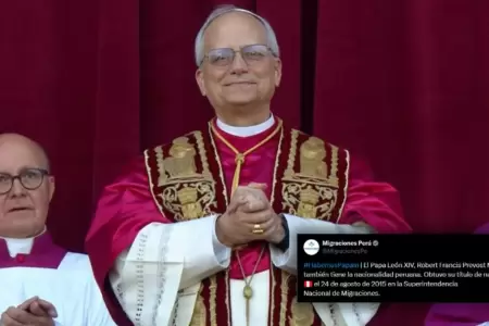 Migraciones confirma nacionalidad peruana del nuevo Papa Len XIV.