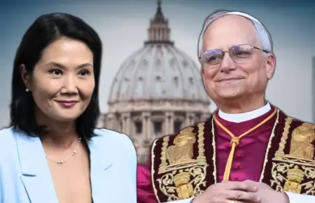 Keiko Fujimori y el papa Len XIV.