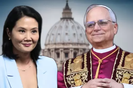 Keiko Fujimori y el papa Len XIV.