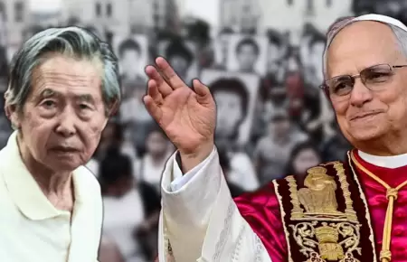 Alberto Fujimori y el papa Len XIV.