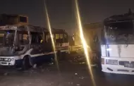 Extorsionadores incendian tres buses de transporte pblico dentro de cochera en SJL