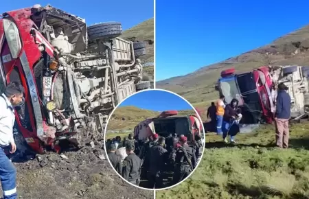 14 trabajadores de minera Poderosa resultan heridos tras cada de bus.