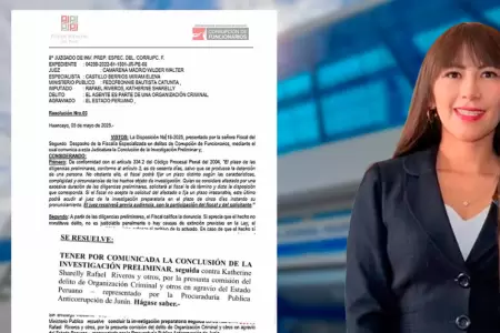 Concluye investigacin preliminar contra Katherine Rafael Riveros