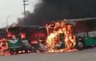 Carabayllo: Cuatro buses de la empresa Salamanca se incendiaron tras explosin que dej un herido