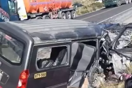 Accidente de trnsito en la carretera que conecta Arequipa con Puno.