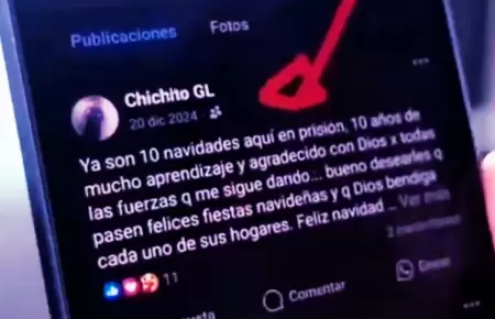Recluso de El Milagro publica en Facebook.