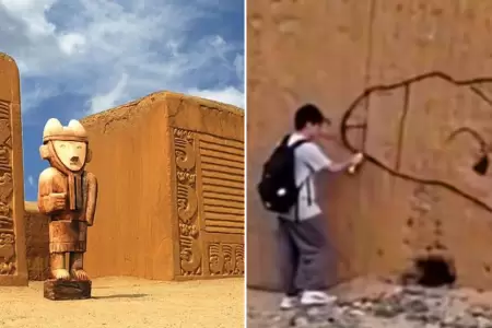 Vandalizan histrico muro de Chan Chan.