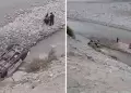 Camioneta se despista y cae al ro en Arequipa: Tres personas se salvaron de milagro