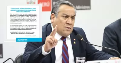 Renovación Popular exige cambio de premier Gustavo Adrianzén
