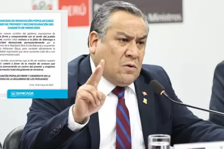 Renovacin Popular exige cambio de premier Gustavo Adrianzn