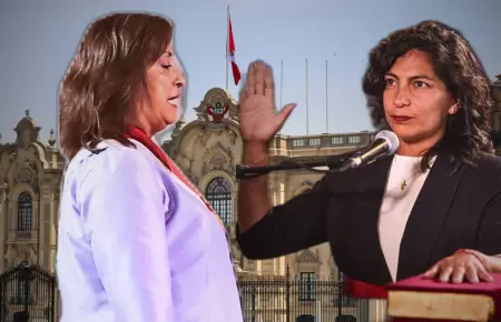 Leslie Urteaga y Dina Boluarte