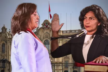 Leslie Urteaga y Dina Boluarte