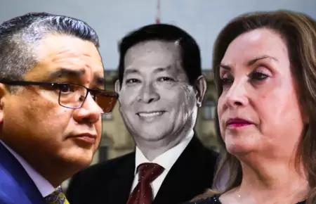 Santivez, Eduardo Arana y Dina Boluarte.