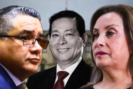 Santivez, Eduardo Arana y Dina Boluarte.