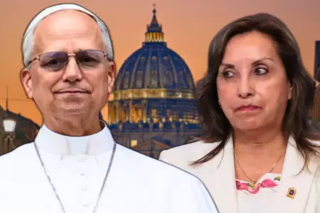 Papa Len XIV y Dina Boluarte en el Vaticano.