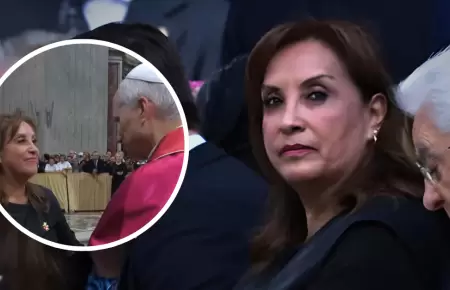 Dina Boluarte en misa de entronizacin de Len XIV.