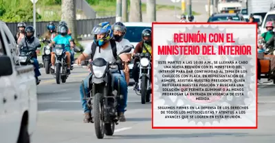 Motociclistas rechazan uso de chalecos con placa.