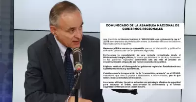 Jorge Montero responde a gobiernos regionales por Reinfo.