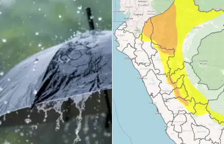Se prevén lluvias de fuerte intensidad en Perú.