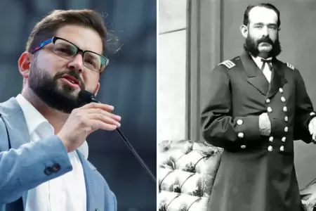 GabrielBoric rinde homenaje a Miguel Grau
