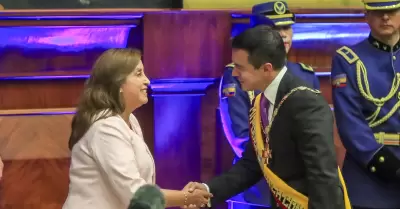 Dina Boluarte y el presidente de Ecuador, Daniel Noboa.