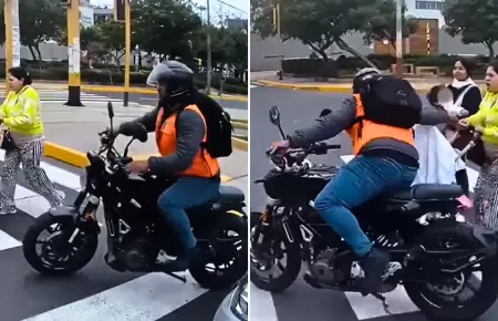 Motorizado con chaleco roba a madre de familia.
