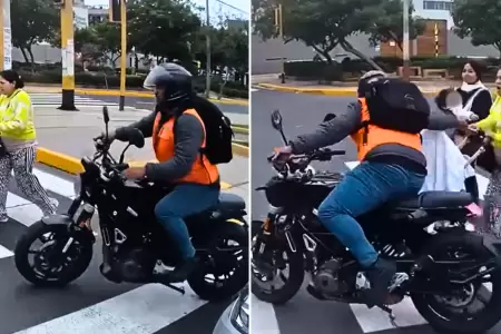 Motorizado con chaleco roba a madre de familia.