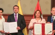Dina Boluarte en Quito: Per y Ecuador firman hoja de ruta para recuperacin de la cuenca transfronteriza