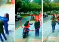Ladrón en motocicleta arrebata celular a pareja en San Borja: Sujeto usaba chaleco naranja y casco