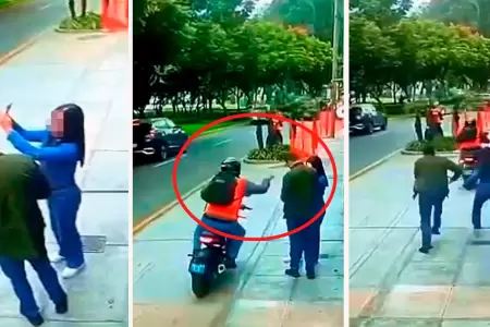 Delincuente motorizado roba a pareja en San Borja.