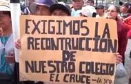 Protesta frente al Minedu: Padres de Arequipa denuncian que cientos de alumnos estudian en colegio en mal estado
