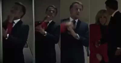 Emmanuel Macron y su esposa