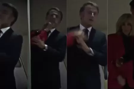 Emmanuel Macron y su esposa