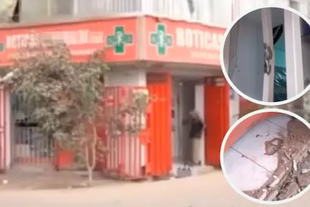 Extorsionadores atentan contra farmacia en Carabayllo.