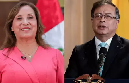 Dina Boluarte y Gustavo Petro si se saludaron en Ecuador.