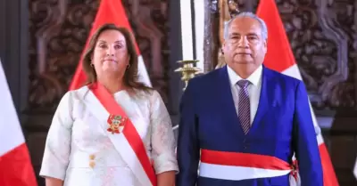 Dina Boluarte y César Sandoval.