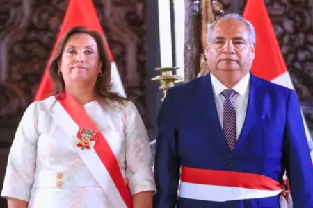Dina Boluarte y Csar Sandoval.