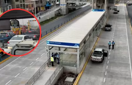 Accidente en vía exclusiva del Metropolitano en Comas.