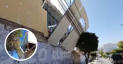 Colegio en construcción COLAPSA por vientos en Arequipa