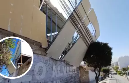 Colegio en construcción COLAPSA por vientos en Arequipa
