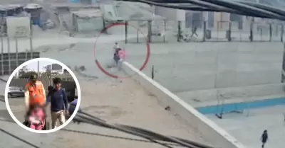 Niña cae desde muro en Lurigancho-Chosica