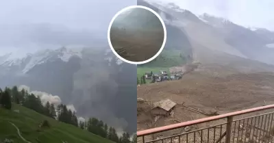Colapso de glaciar sepulta a pueblo en Suiza