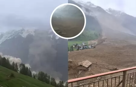 Colapso de glaciar sepulta a pueblo en Suiza