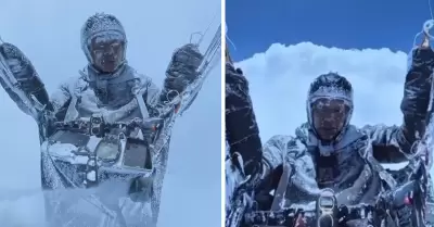 Parapentista chino es arrastrado por nube a más de 8,500 metros.