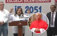 Boluarte propone EN VIVO nombrar Escuela Bicentenario de Carabayllo en honor al Papa Len XIV