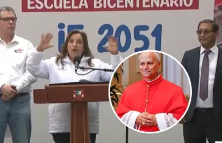 Boluarte propone nombrar Escuela Bicentenario en honor al Papa León XIV.