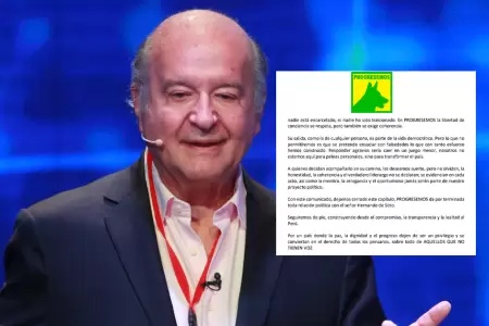 Progresemos y Hernando de Soto finalizan su relacin poltica.