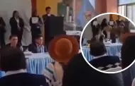 Junn: Ciudadano arroja balde de orina a alcalde como rechazo a su gestin municipal durante audiencia
