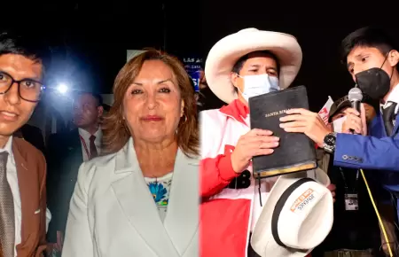 Anthony Lastra con Dina Boluarte y Pedro Castillo.